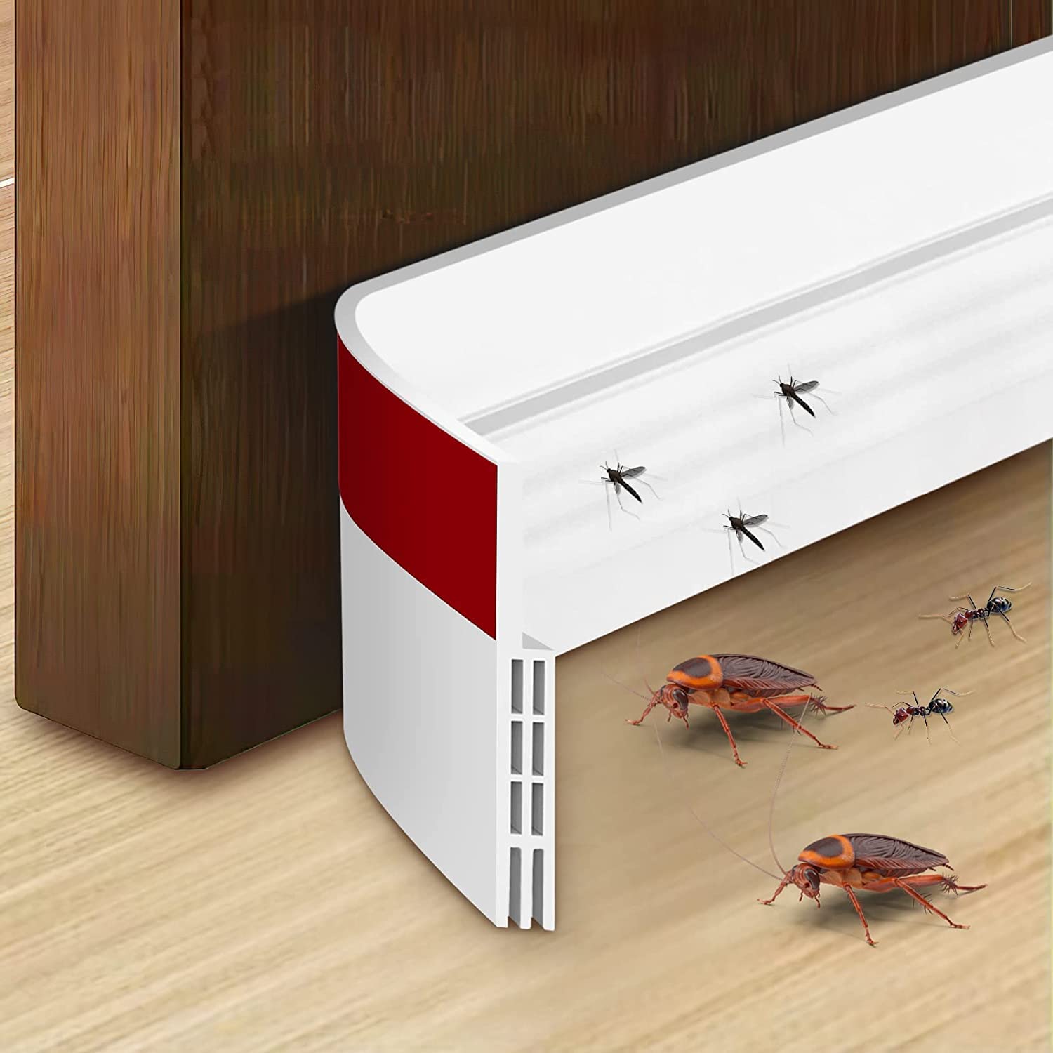 GOODONE2 Door Draft Stopper, Door Sweep for Exterior/Interior Doors, Under Door Seal Under Door Draft Blocker, Soundproof Door Bottom Weather Stripping, 2" W x 39" L (White)