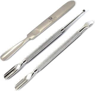 3Pcs Set Spoon Nail Gouge Cuticle Pusher Tools Nail Chisel Heavy Scoop Nail Cleaning Manicure Pedicure