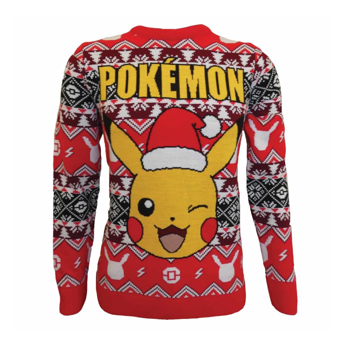 Pokémon Men's Multicoloured Pokemon Christmas Jumper Pikachu Logo Official Unisex Red Ugly Sweater Xxl