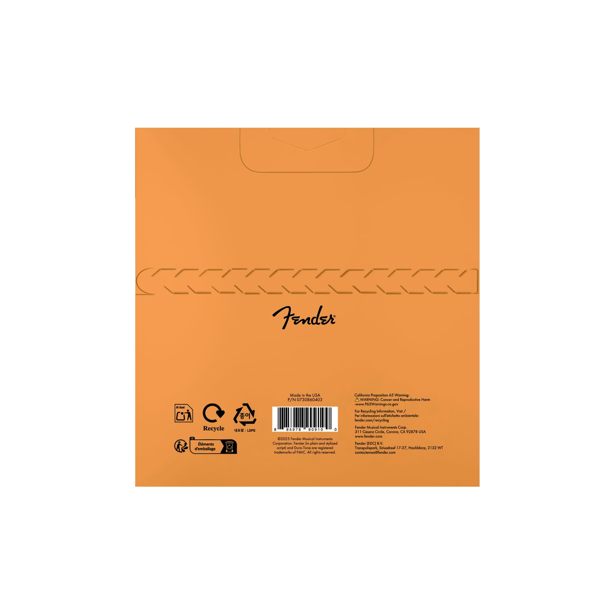 Fender 860L Phosphor Bronze Acoustic Guitar Strings Dura-Tone® Coated 12-53
