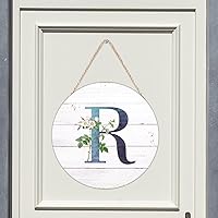 Vista 46 de Welcome Sign for Wall Initial Letter C Blue Round Wood Signs Monogram White Floral Wood Plaque Fresh Flowers 12in Mid Century Home Wall Decor for