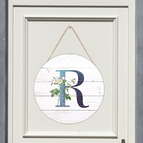 Vista 46 de Welcome Sign for Wall Initial Letter C Blue Round Wood Signs Monogram White Floral Wood Plaque Fresh Flowers 12in Mid Century Home Wall Decor for