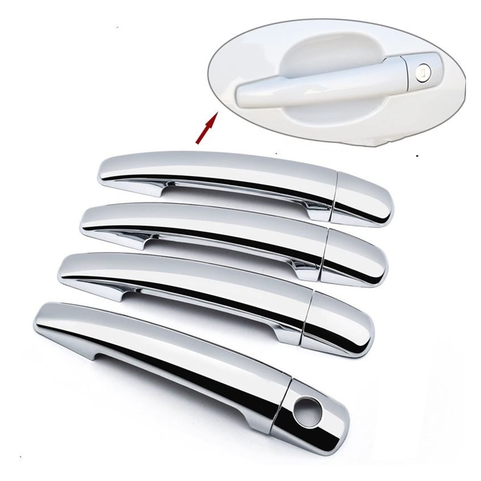 QWQTHGS Car Exterior Door Handle Cap for Peugeot 206 207 208 308 406 407 2006 3008 Accessories Car Styling Chrome Trim Door Handle Covers Stickers Case