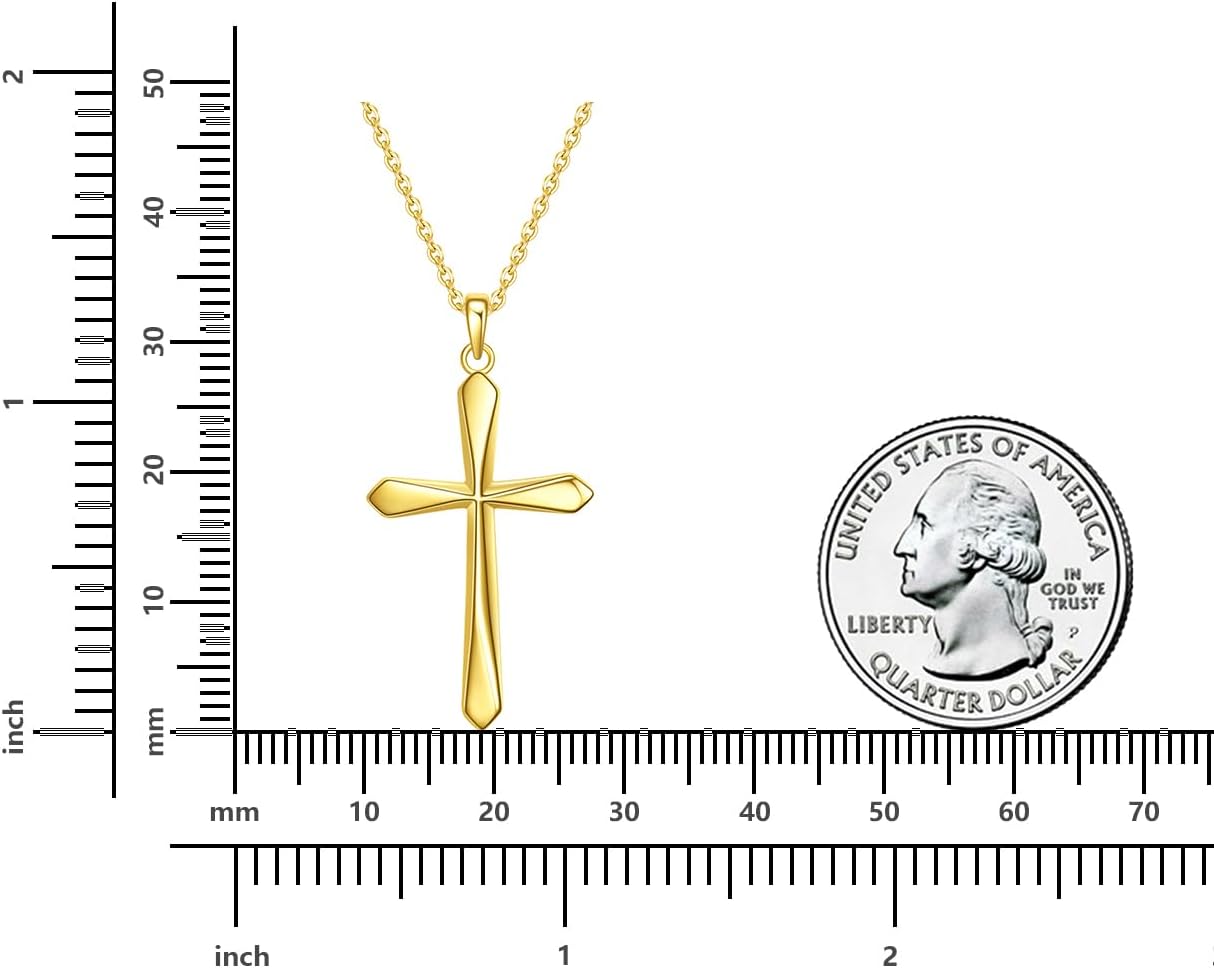 Rnivida 925 Sterling Silver Cross Pendant Necklace, Simple Cross Jewelry Gift for Women - Image 5