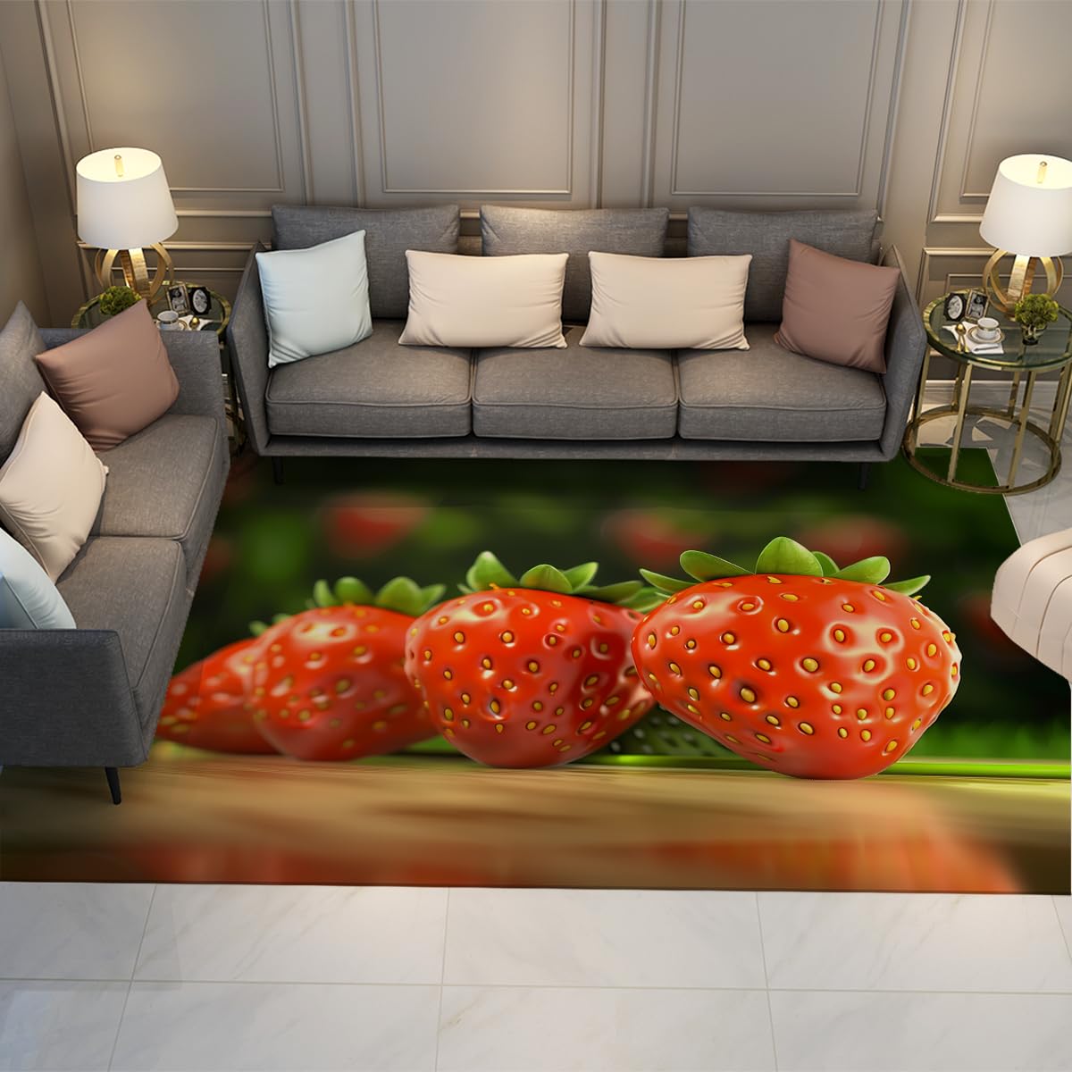 Tapis imprimé lavable et pliant avec dos antidérapant 140x200