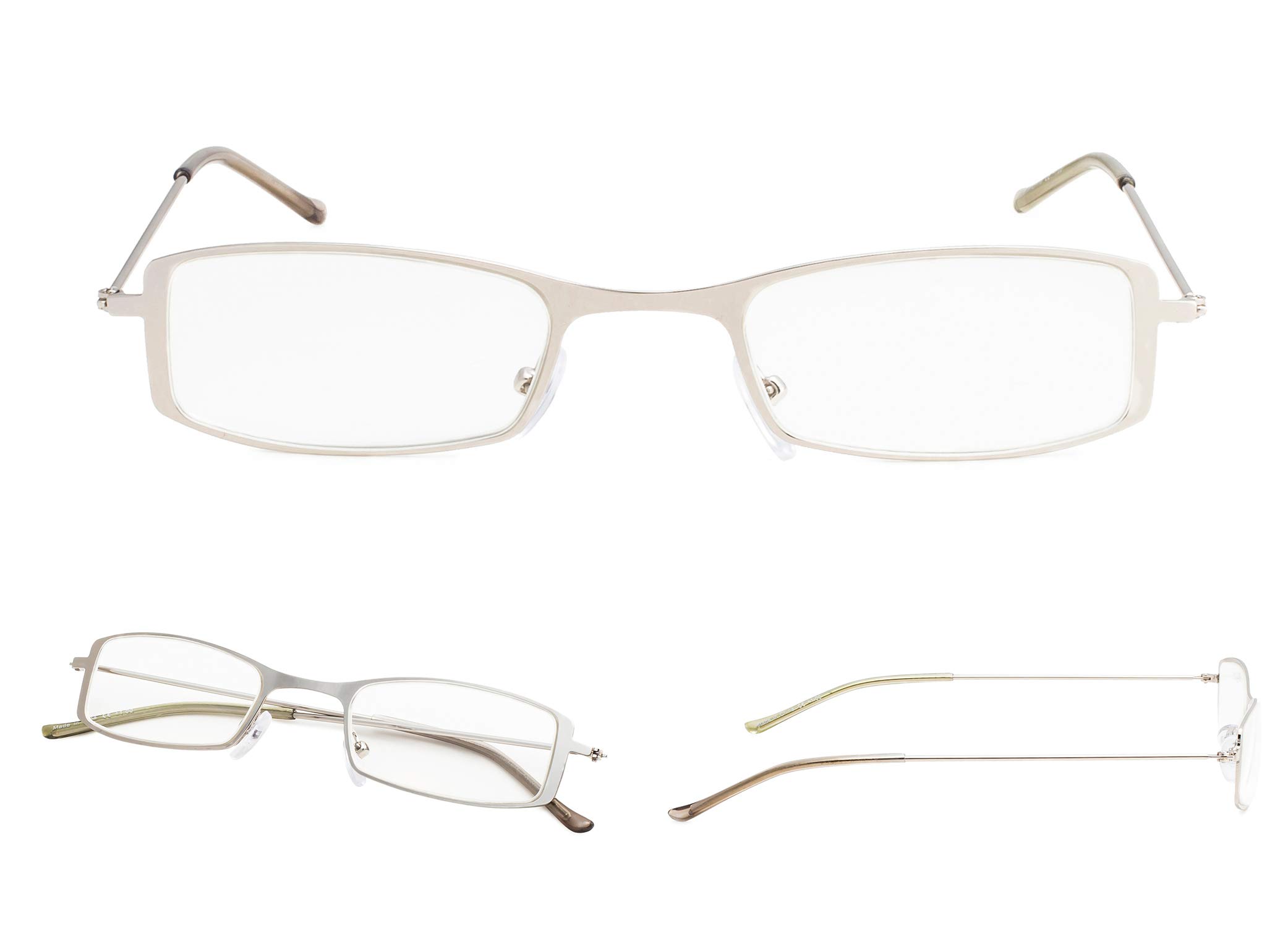 READING GLASSES 3 pack Small Readers (Silver, 1.00)
