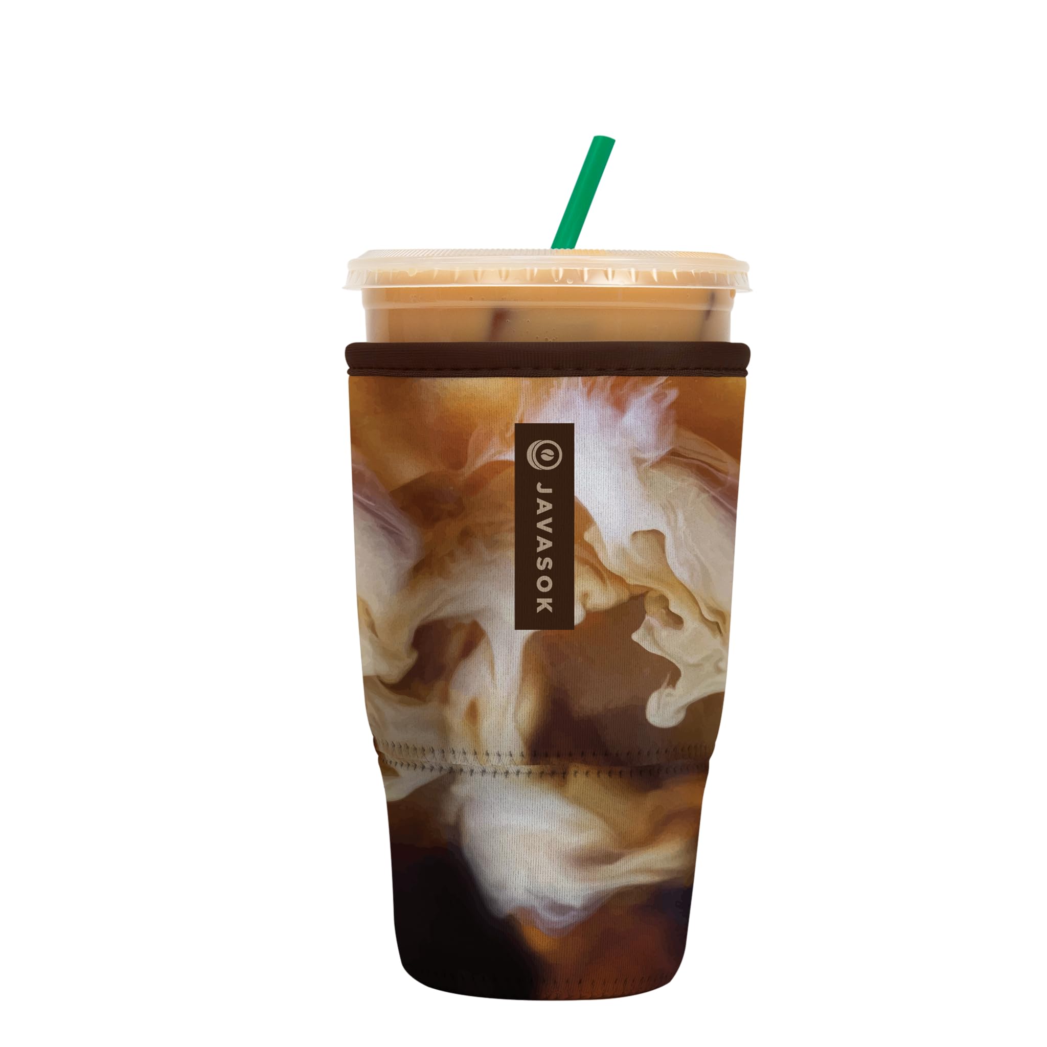 Sok It JavaSok Iced Coffee &amp; Cold Soda Insulated Neoprene Cup Sleeve (Coffee on Coffee, Large: 30-32oz)