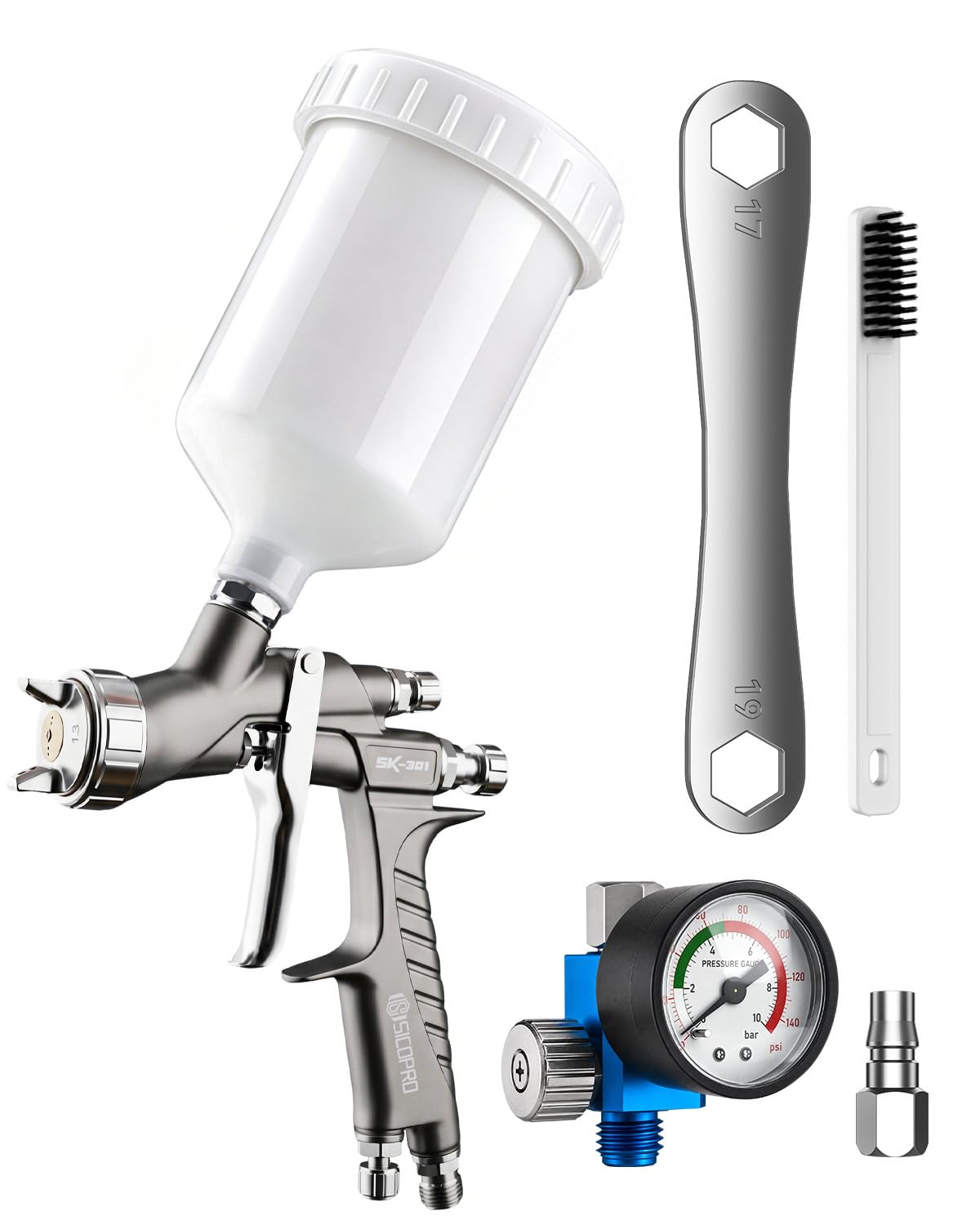 Professional LVLP Paint Sprayer Gun for Painting Cars, House Painting, Paint Guns Automotive, Upgraded Car Painting Gun,1.3mm High-Precision Nozzles, Varnish and Top Coat (Grey)