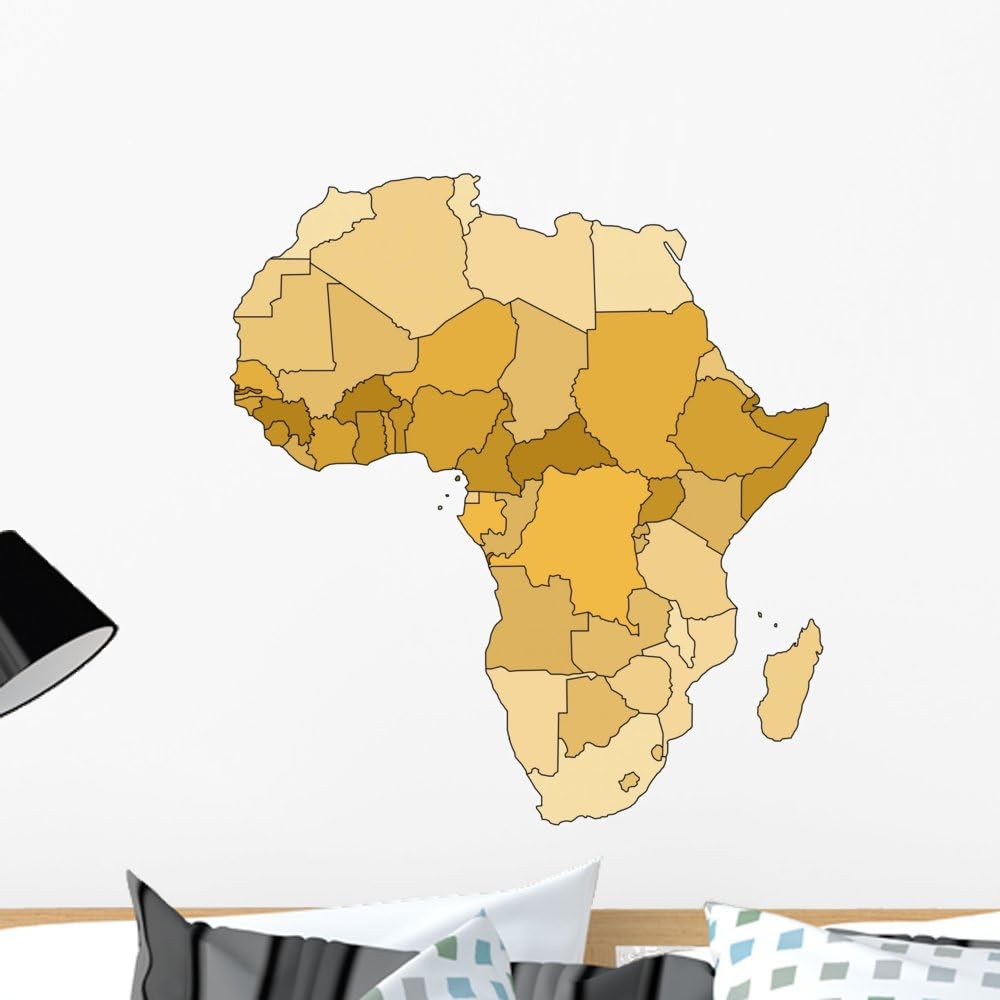 Wallmonkeys WM330306 Africa Map Peel and Stick Wall Decals (24 in H x 22 in W), Medium