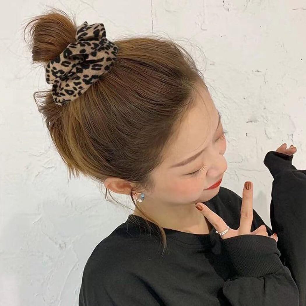 Accessori alla moda per ragazze, 6 pezzi, elastici per capelli leopardati