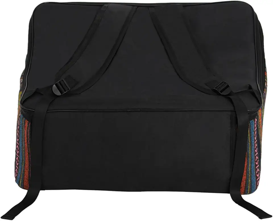 IRIN IN-106 Bolsa de Show de Acordeão Estilo Nacional para Acordeões Baixo 48-120, Anel Ajustável, Cinto Conexão Multicamadas, Material Algodão Preto