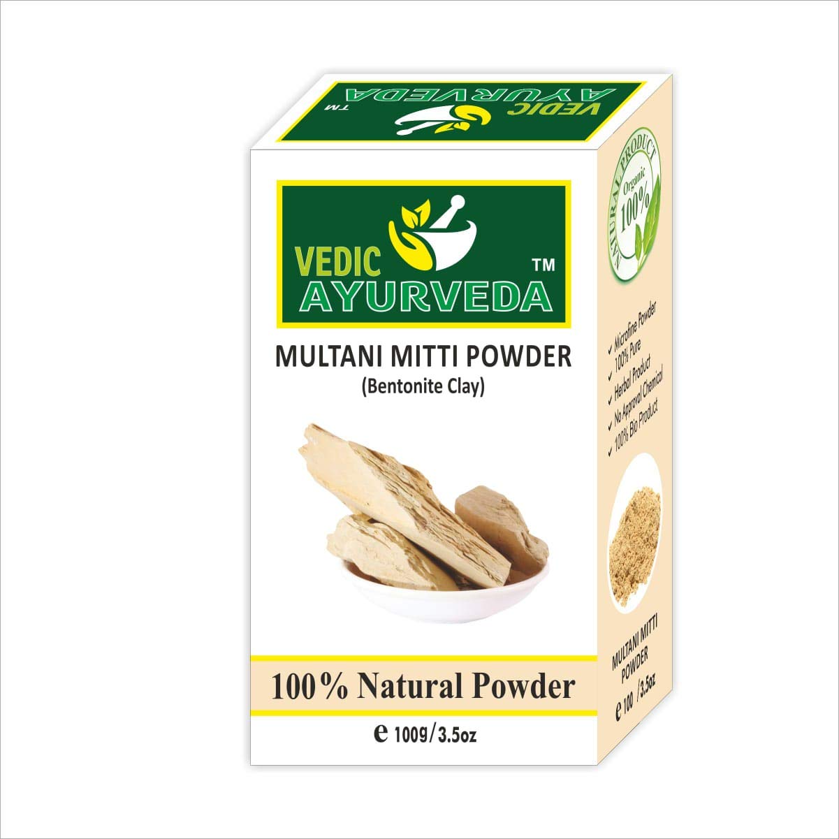 VEDICAYURVEDA100% Organic Multani Mitti Powder for Face Pack