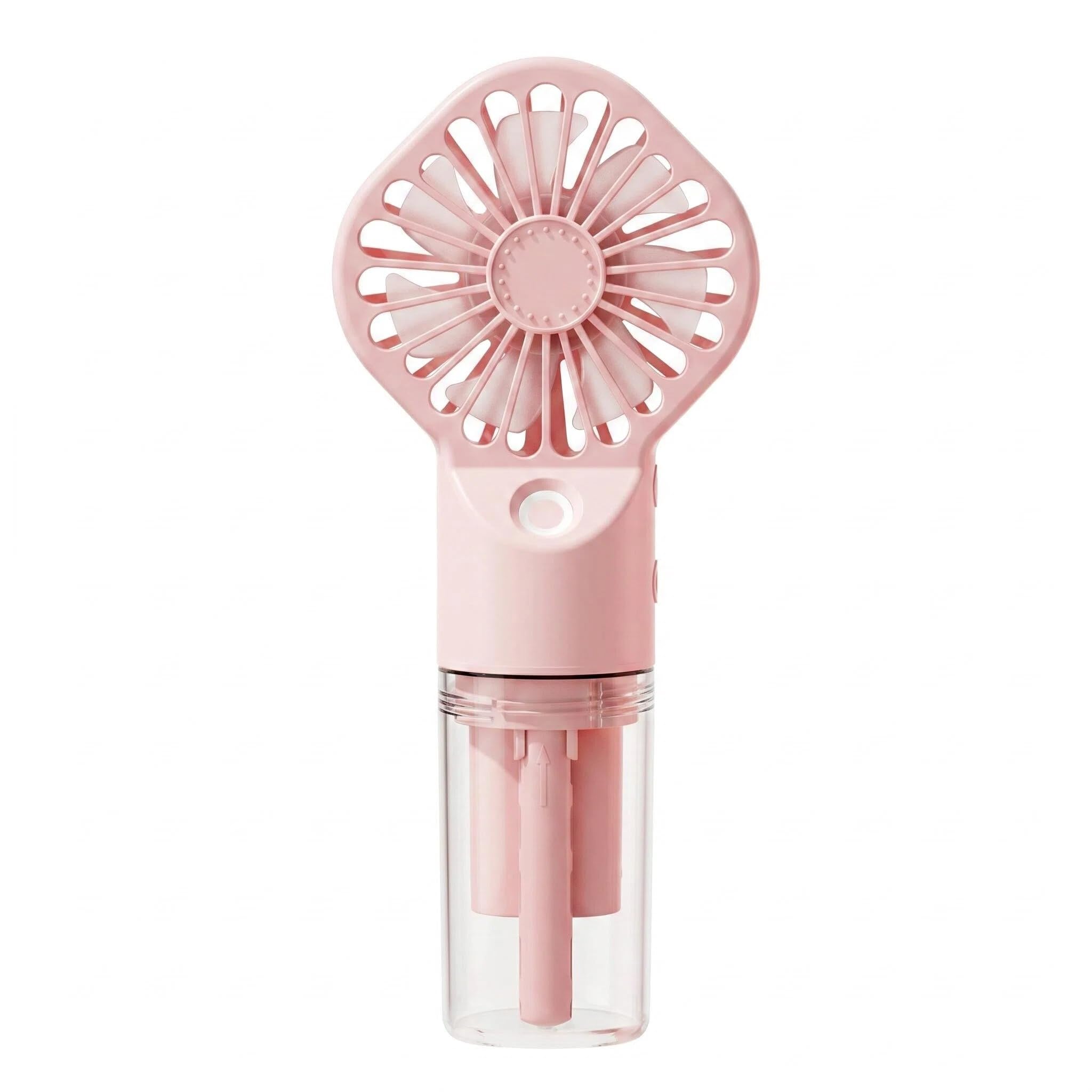 Enjoyaa Handheld Fan with Water Mist Spray Mini Portable Fan 4 Speed Adjustable Cooling Hand Held Spray Fan Battery Powered Small Fan Handheld for Travel Holiday Office Outdoor Camping (Pink)