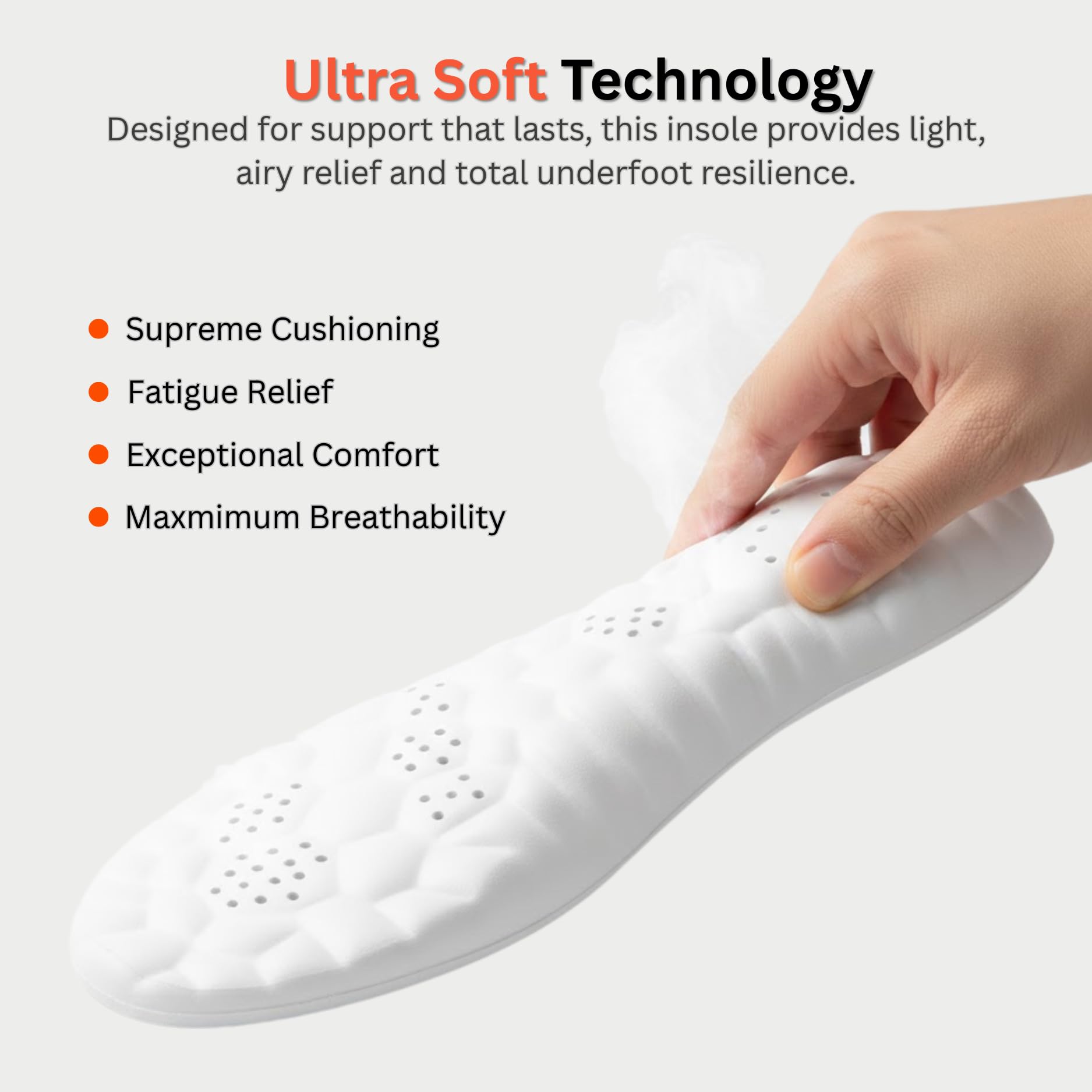 Original Steppers Insoles, 2026 4D Steppers Comfort Boosting Massage Insole, Memory Foam Thermal Insoles, Comfy Insole with Arch Support for Men and Women (Orange, Large (EU 43-44)) — view 6