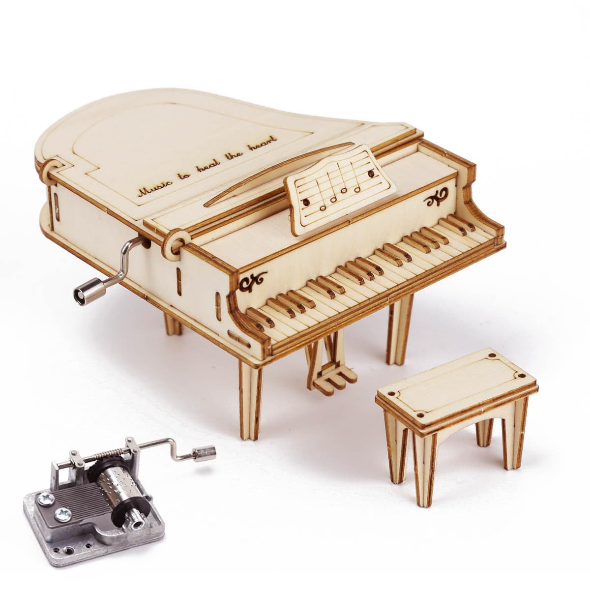 Aartner 3D Wooden Model Kits, 3D Wooden Puzzle Music Box Piano Model, 3D Puzzle for Adults to Build, Birthday Gifts for Adults, Magic piano