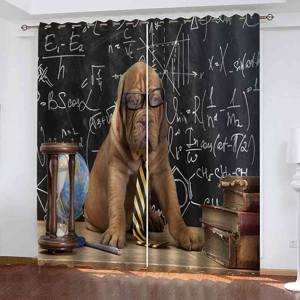 Rideau occultant chiot 3D contre le bruit et le froid rideaux salon 264x242