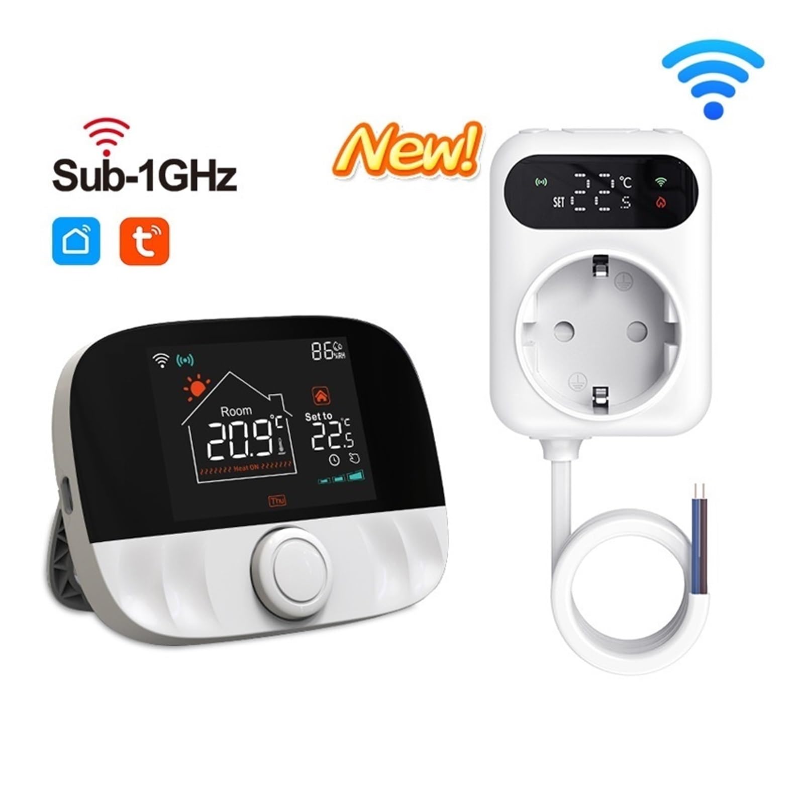 Termostato Inteligente WiFi Tuya For Caldera De Agua Y Gas RF433. Controlador Temperatura Inalámbrico con Receptor Voz For Enchufes Ahorra EnergíA Y Costes De CalefaccióN