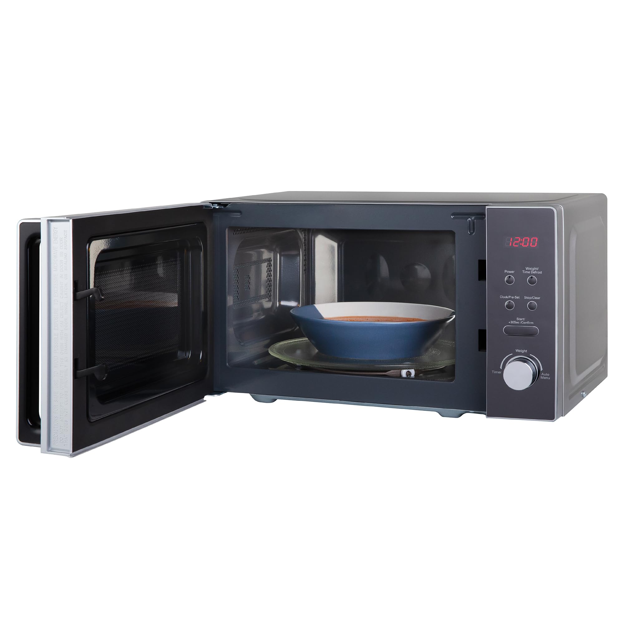 Russell Hobbs RHM2076S Freistehende kompakte Mikrowelle, 800 W, 20 L, Silberfarben