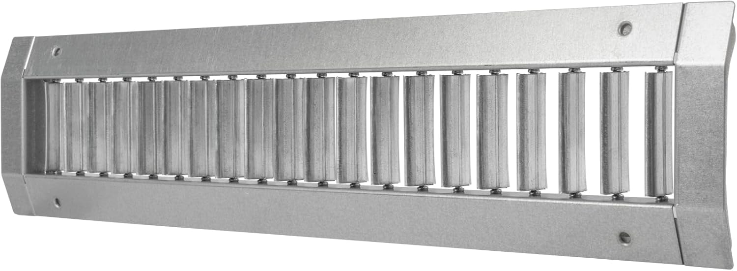 Vent Systems 17" x 3" Inch Galvanized Steel Louvered Air Return Vent Cover for Round Ducts, HVAC Pipes - Air Supply Exhaust Register Grille for Heater Ventilation, Air Duct - Adjustable Louver Blade