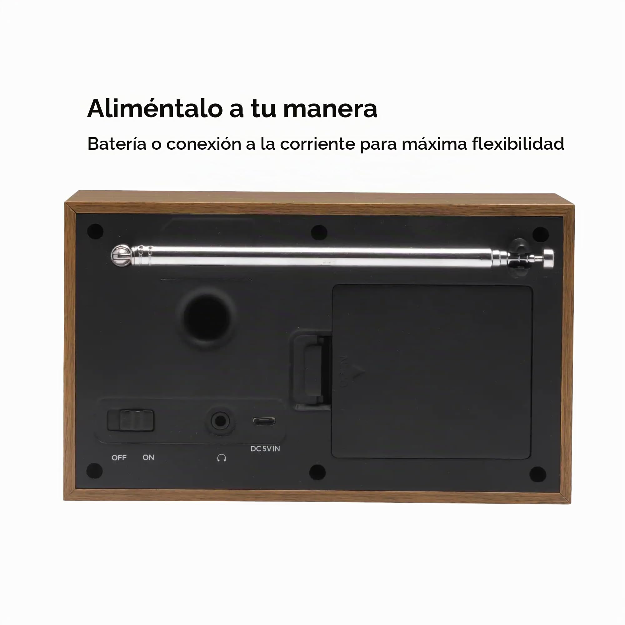 Denver DAB-46 Radio portátil Dab+/FM Gris Oscuro, Pantalla LCD, Altavoz 2 W, Funcionamiento con Pilas AA | Pantalla LCD, hora automática, antena telescópica, fuente de alimentación, 4 pilas AA