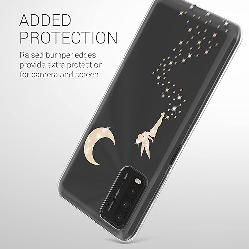 Miniatura 5 de kwmobile Funda transparente compatible con Xiaomi Redmi 9T, funda de teléfono de poliuretano termoplástico suave, flores de cerezo rosamarrón