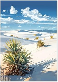 White Sands National Park, National Parks Wall Poster Canvas, White Sands National Park Wall Art, Abstract Nature Landscape Forest Wall Art Pictures for Bedroom Office Living Room (White Sands)