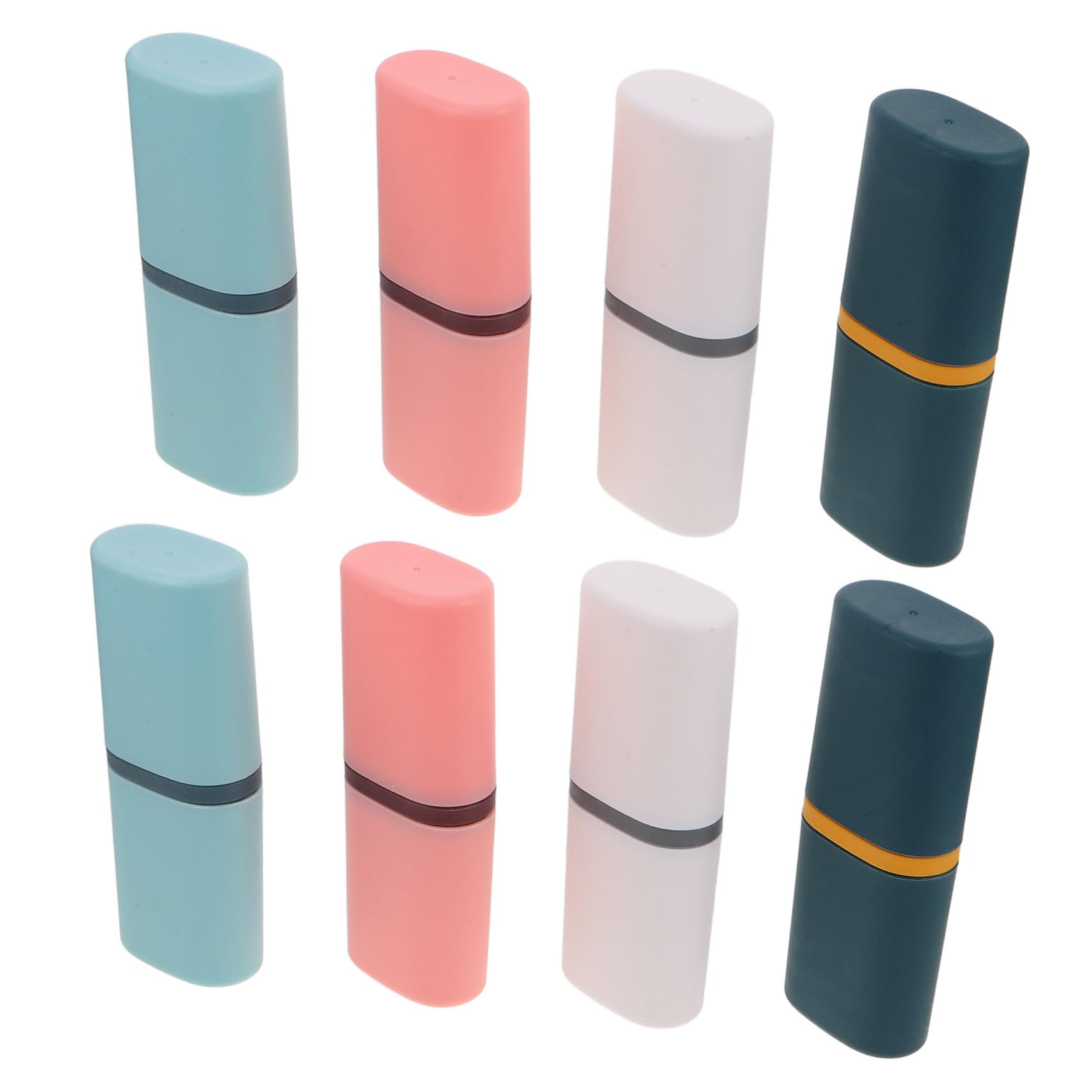 8 Pezzi Porta Spazzolino da Viaggio con Custodia Organizer Compatto e Antipolvere in Plastica Resistente per Spazzolino, Dentifricio e Collutorio per Campeggio, Business e Scuola