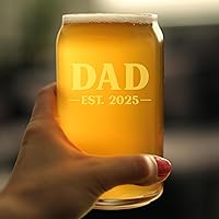 Vista 4 de Custom Dad Est 20XX - New Father Beer Can Pint Glass Gift for First Time Parents - Personalized Bold 16 Oz Glasses