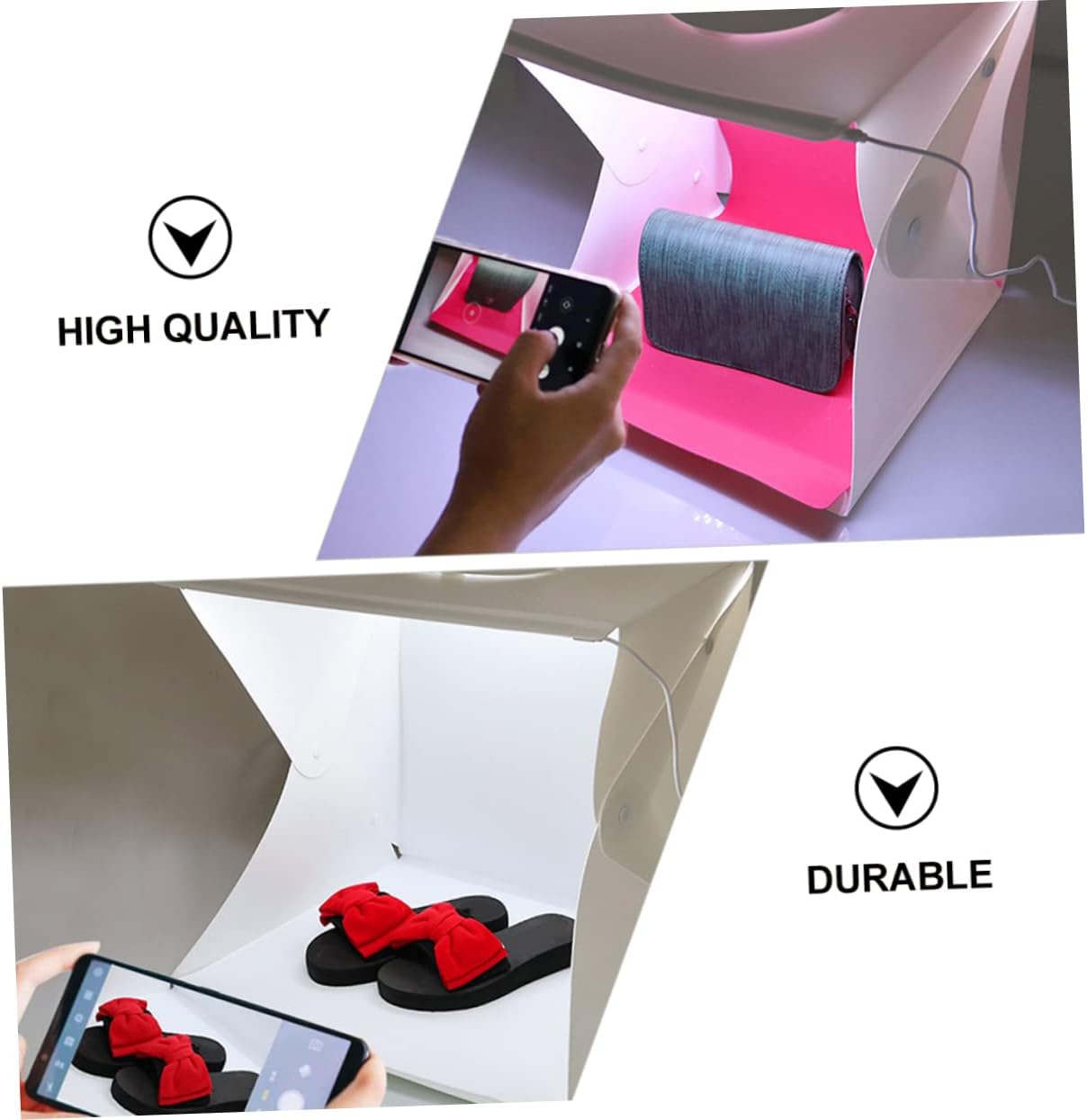 ARTIBETTER 1pc Portable Folding Photography Small Led Shooting Tent Dual Backdrops for Product Photography for Jewelry Toys and Gadgets