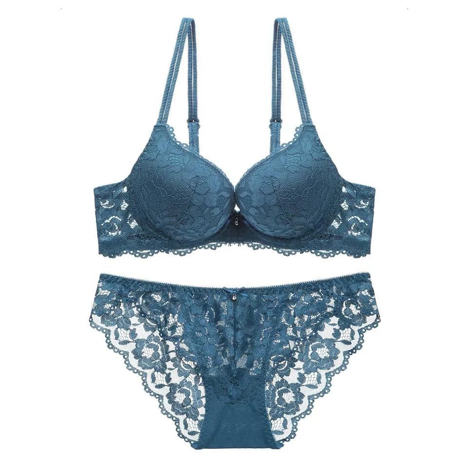 stylie-lin Women's Bra & Panty Set | Push Up Underwired Padded Net Lace Lingerie Set for Women & Girls-picture-17