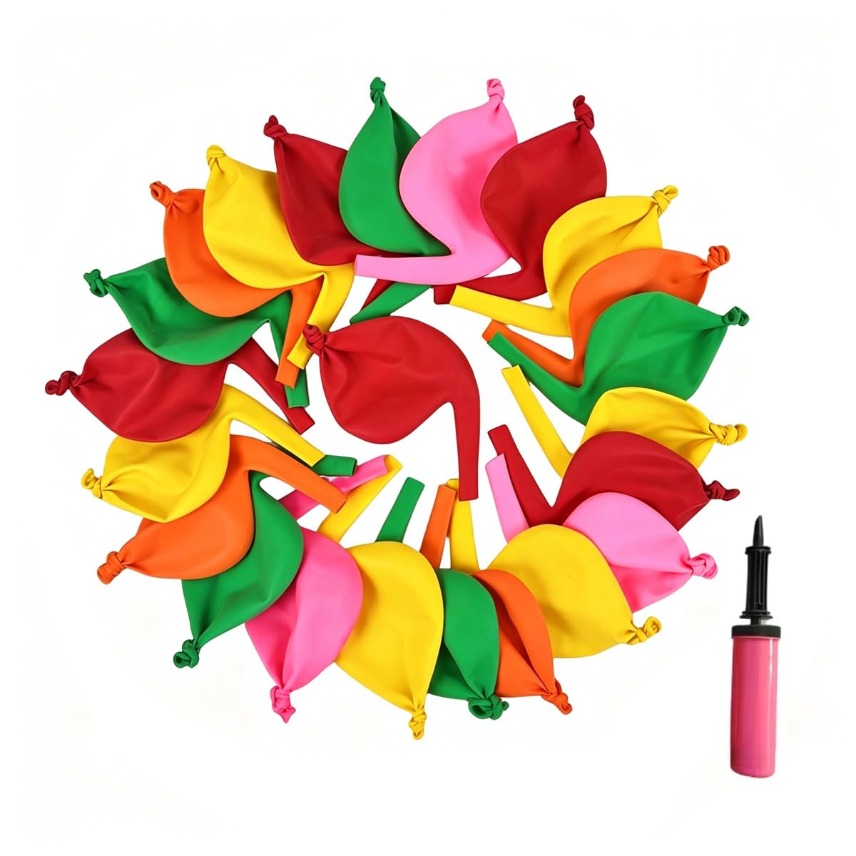48 Rotating Balloons with Manual Pump (Pump Color Random) (48 pieces)