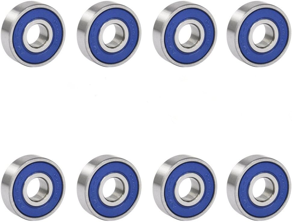 TRIXES 8 Frictionless Abec 9 Sealed Skateboard Roller Skate Bearings