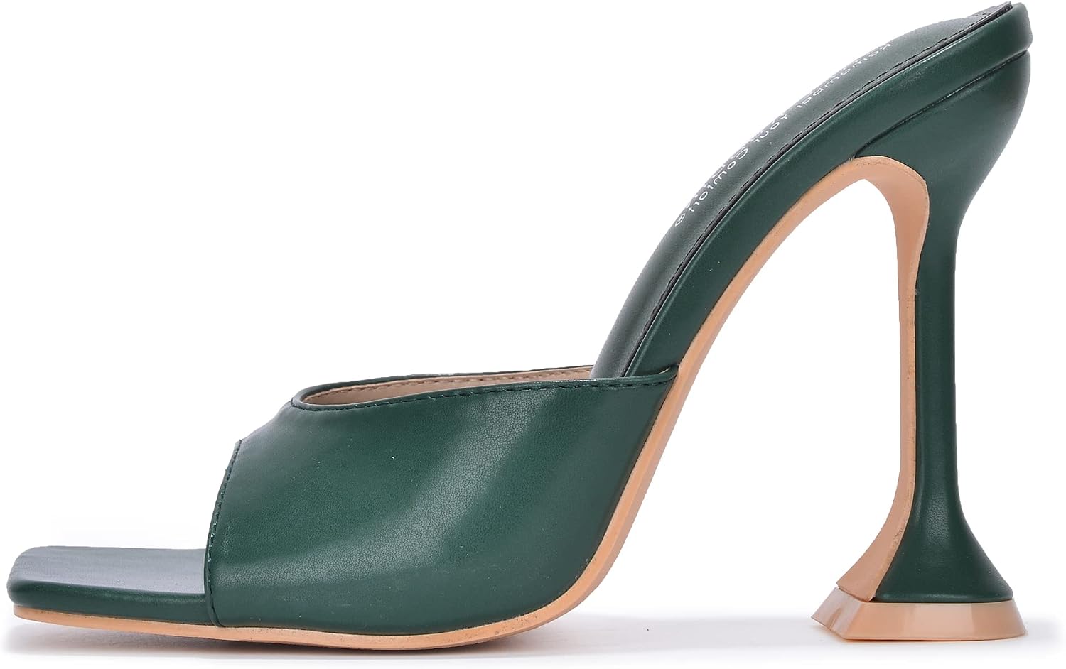 Condition photo showing New/Like New for cape robbin lithe sexy high heels for women, square open toe shoes heels 8 green