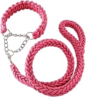 Vista 7 de Love Dream Juego de collar y correa para perro, cuerda trenzada de nailon resistente, correa fuerte de 4 pies para perro y collar de entrenamiento