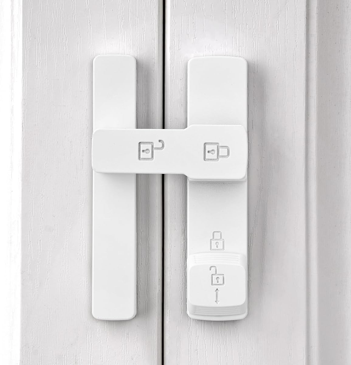 INIRET 2 Packs White 180 Degree Barn Door Lock,Flip Gate Latches Hardware,Zinc Alloy Door Lock,Protect Privacy,for Barn Door,Cabinets,Windows,Garden,Bathroom