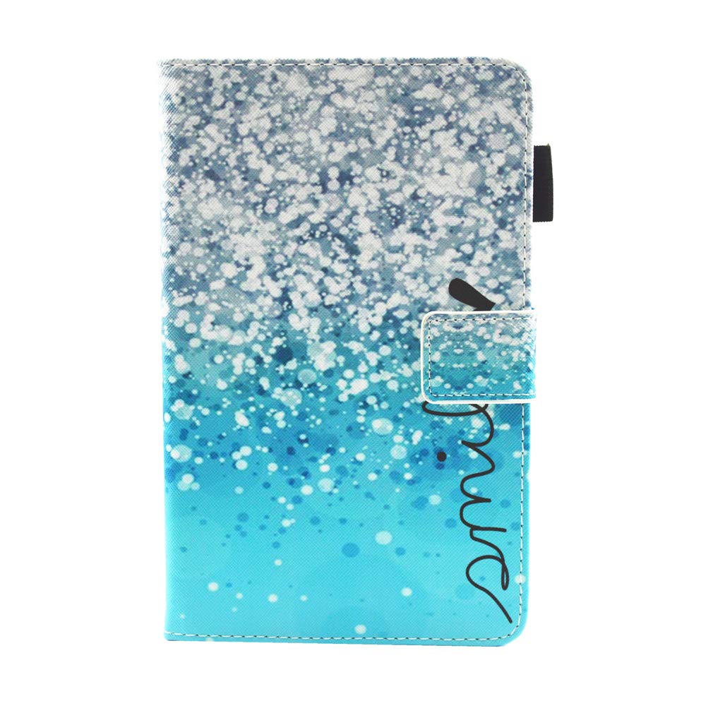 LMFULM® Case for Amazon Fire 7 2015/2017 (7.0 Inch) PU Leather Ultra Thin Magnetic Closure Foldable Case Beautiful Bubbles Pattern of Bookstyle Card Slot Stand Case for Amazon Fire 7.0