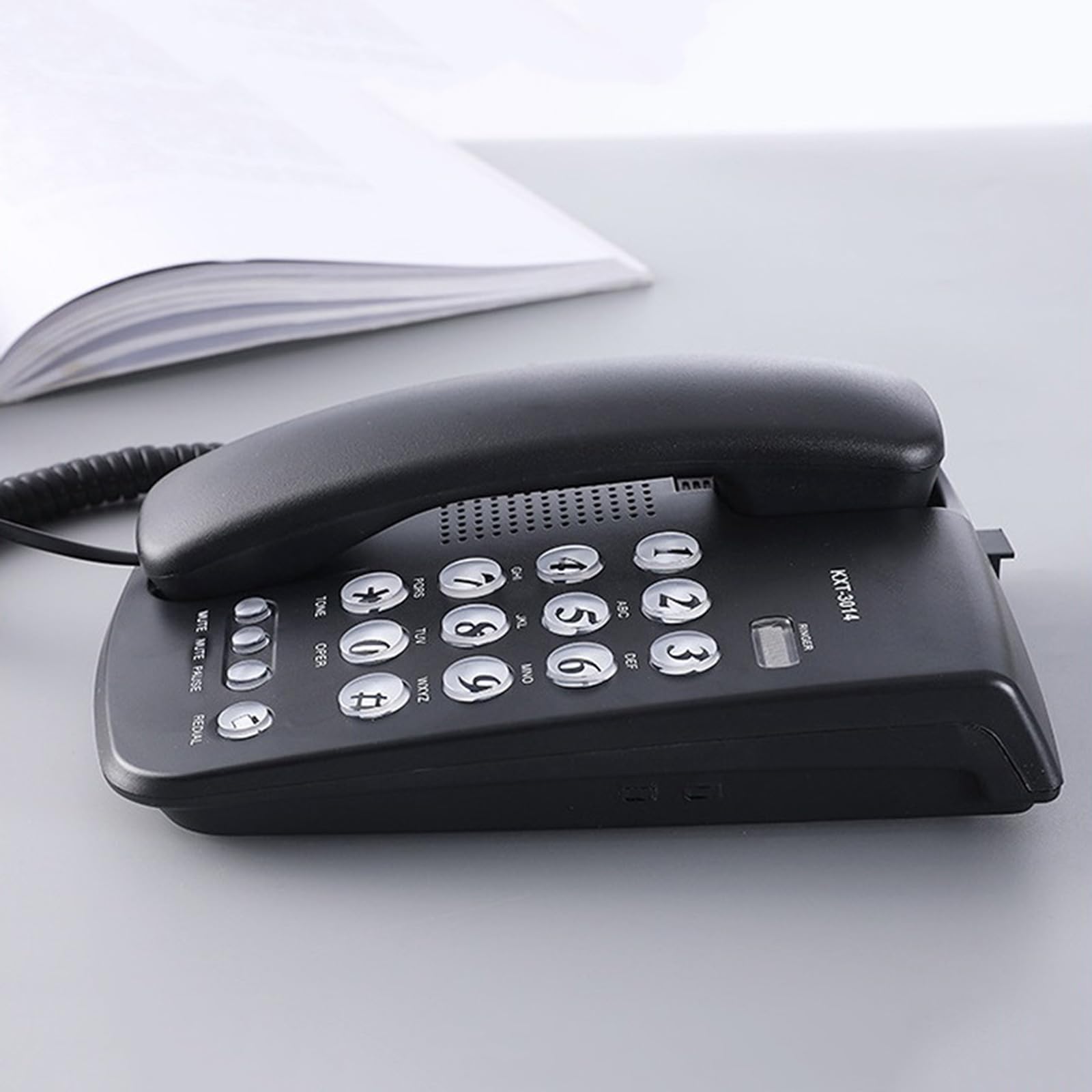 Telefono con filo Desktop House Phone Emegency Telefono Anziani Big Button Telefono integrato per Home Office Telefono con filo Pulsanti grandi Telefono da ufficio Telefono di casa Telefono di