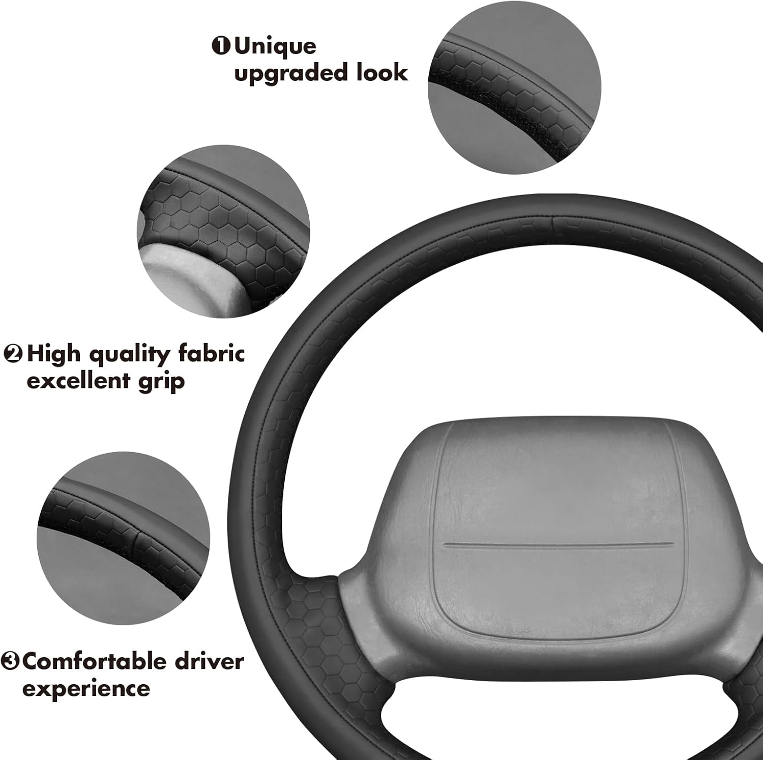 MEWANT Steering Wheel Cover for Toyota 4Runner 1996-1997 / Avalon 1996-1999 / Tacoma 1995-2000 Hand-Stitched Steering Wheel Wrap