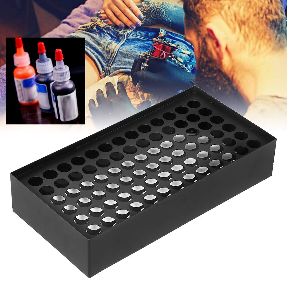 Iron Wall Mounted Tattoo Ink Display Nizer Rack with 78 Holes Tattoo Ink Holder for Permanent Makeup Pigment Support for Tattoo Ink Bottles