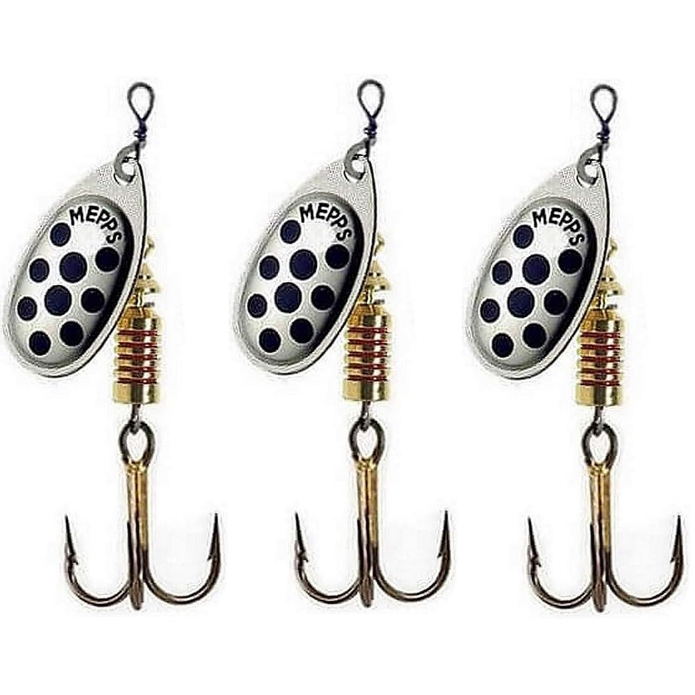 Mepps Aglia Special Trout Fishing Spinner, ARGENT POINTS NOIRS PAR 3, 3