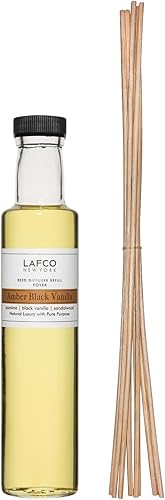 LAFCO NUEVA YORK Home Fragrances Signature - Recambio de difusor de varillas perfumado en aroma a vainilla negro ámbar con toques de jazmín