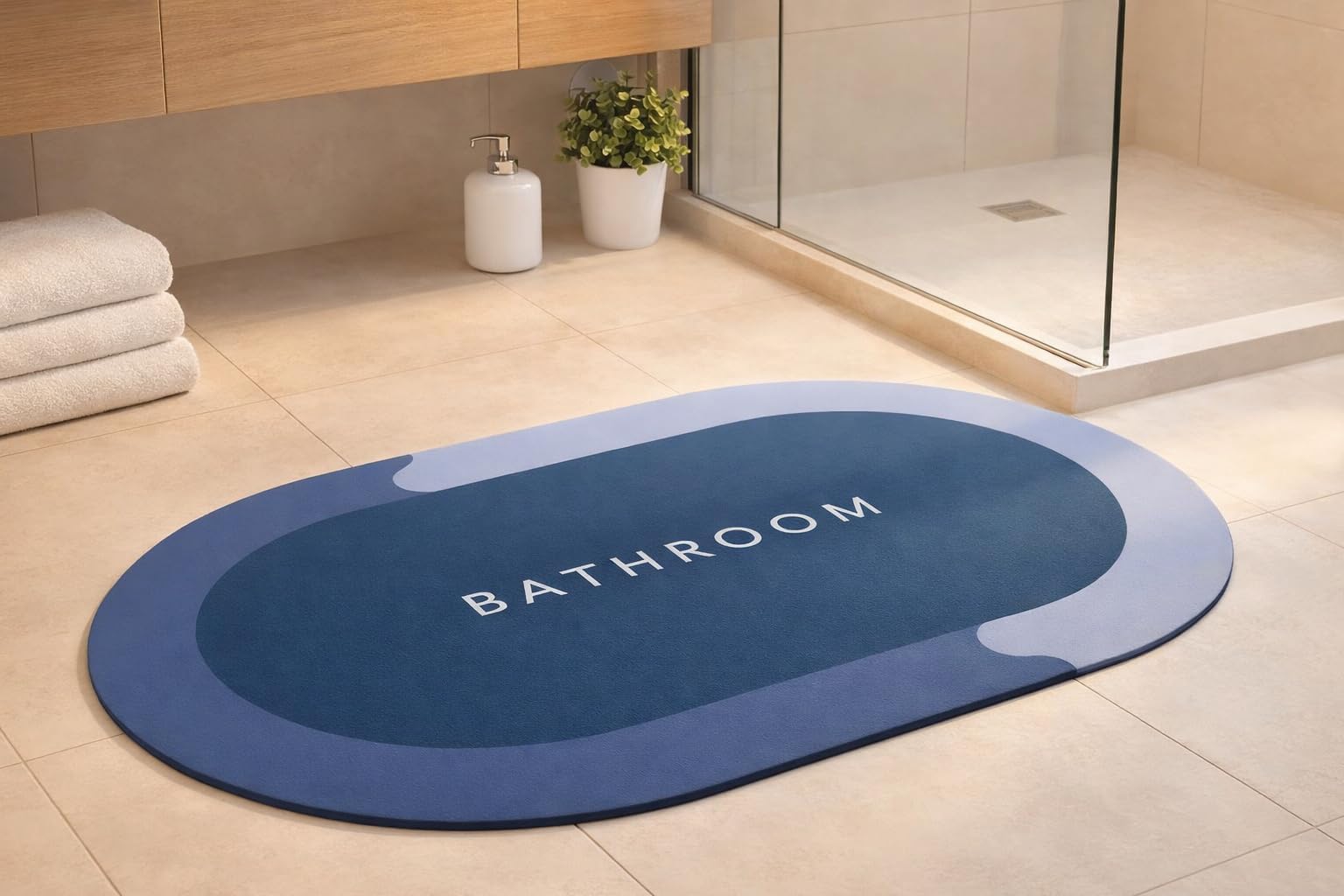 Quick Dry Water Absorbing Rectangular Silicone Floor Mat | Anti-Skid & Non-Slip Cushion Doormat for Home, Kitchen, Office & Washroom | Soft & Durable | Pack of 1