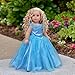 Blue Gown - 2 Piece Outfit - Blue Gown, Silver Slippers - Clothes Fits 18 Inch Doll (Doll Not Included)