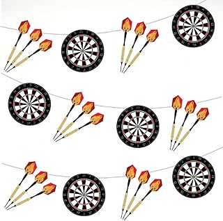 AK Giftshop Darts Mix Bunting Party Decorations - 12pcs / 2.5m Ribbon Multicoloured