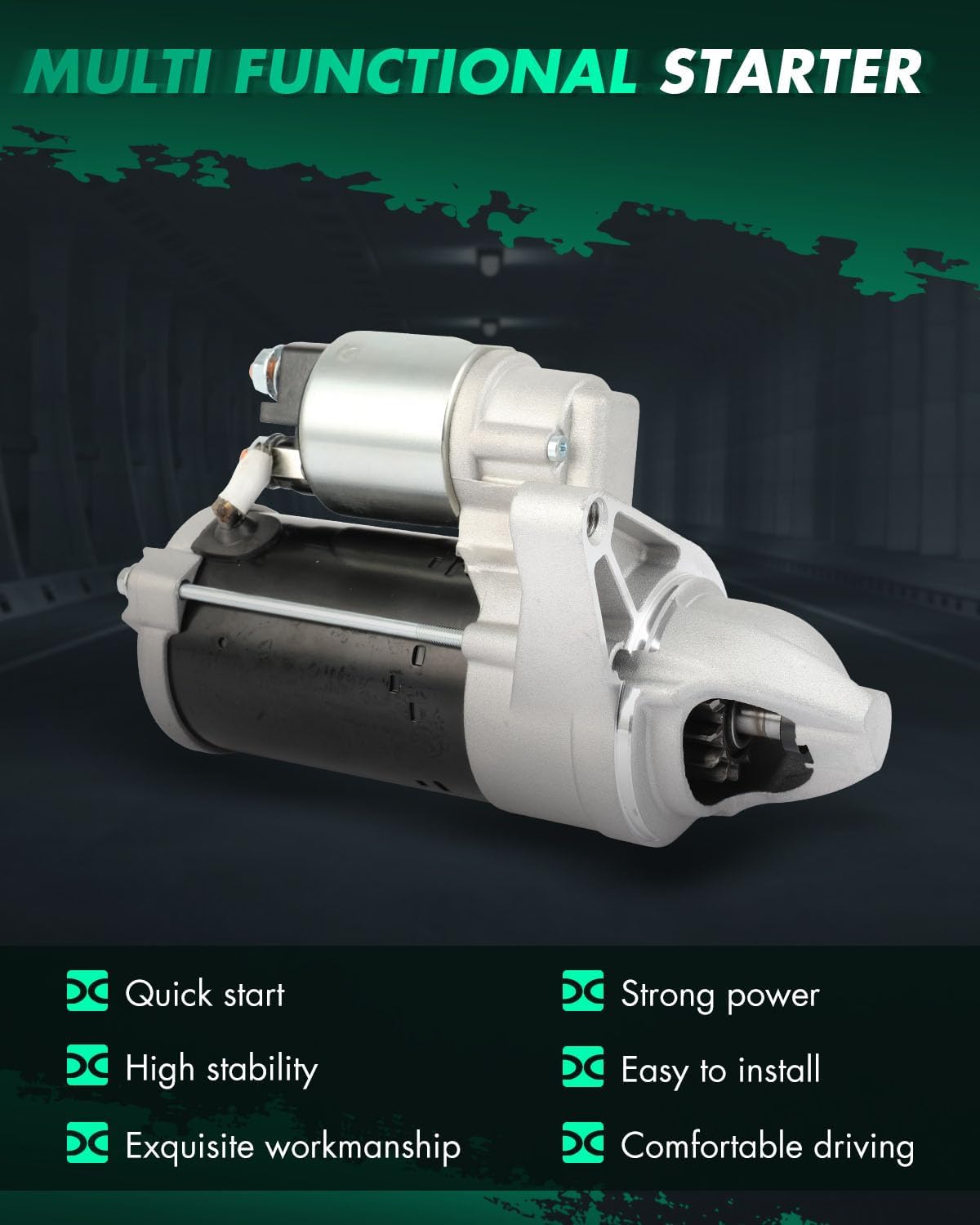 SCITOO Starter Motor fit for Ford F-150 2018-2020 V6 3.3L 1.4kW/12 Volt, CW, 13-Tooth Pinion, for Ford F-150 2018-2020 V6 3.5L 1.4kW/12 Volt, CW, 13-Tooth Pinion Replacement Starter 16017