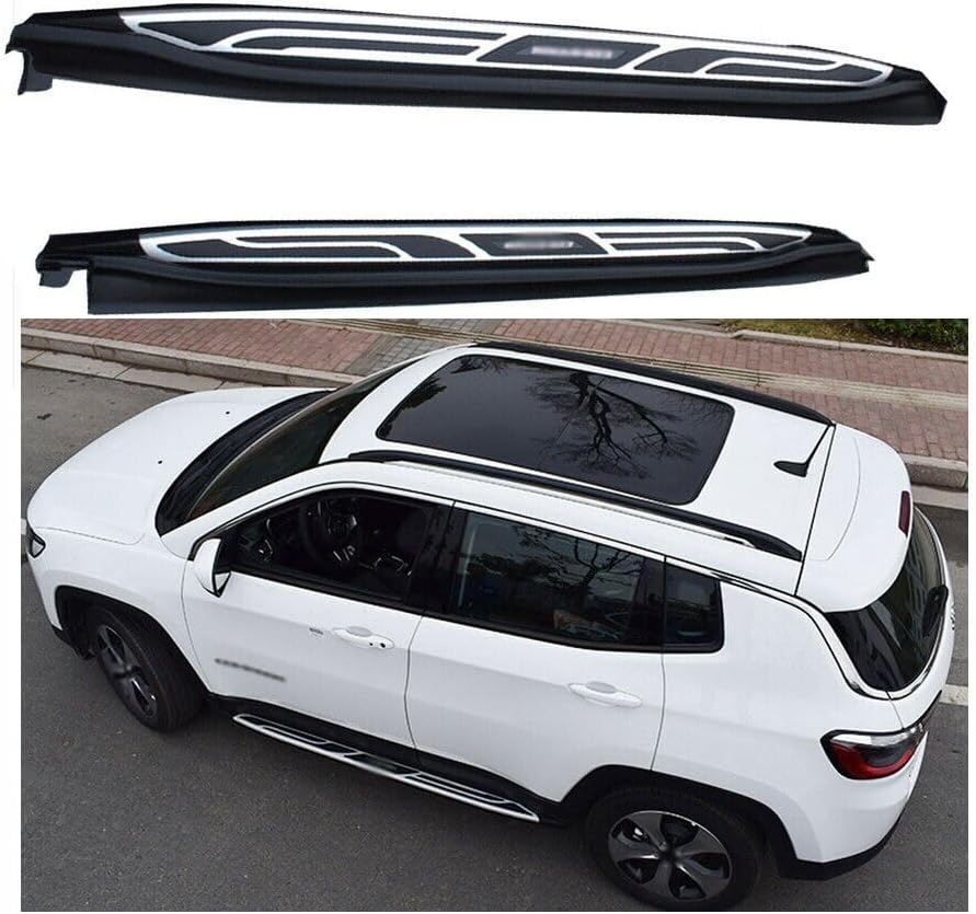 Running Boards Fits for Jeep Compass 2017-2025 Aluminum Side Steps Nerf Bars Pedal, All Black