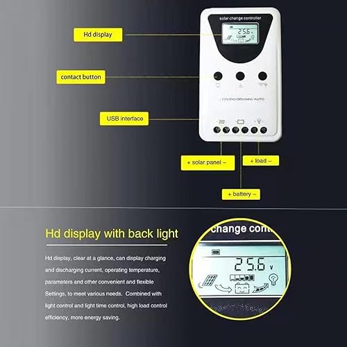 Miniatura 8 de Controlador de energía solar, controlador solar, regulador de panel solar MPPT Sistema de detección automática Controladores de energía,