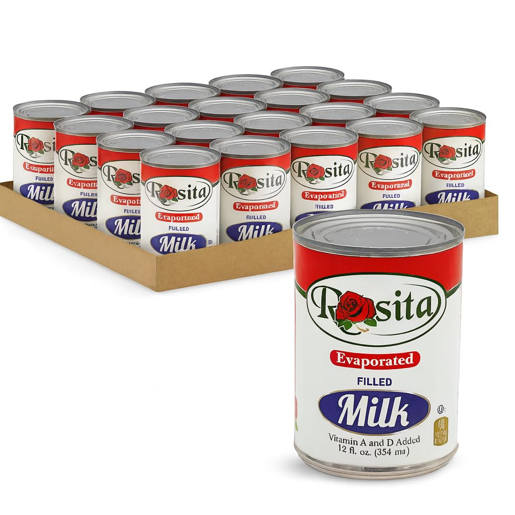 Evaporated Milk, 12 fl oz Cans (Pack of 24) | Creamy Shelf-Stable Milk for Cooking & Baking | Perfect for Coffee, Desserts, Flan & Savory Recipes | Pantry Staple, No Added Sugar