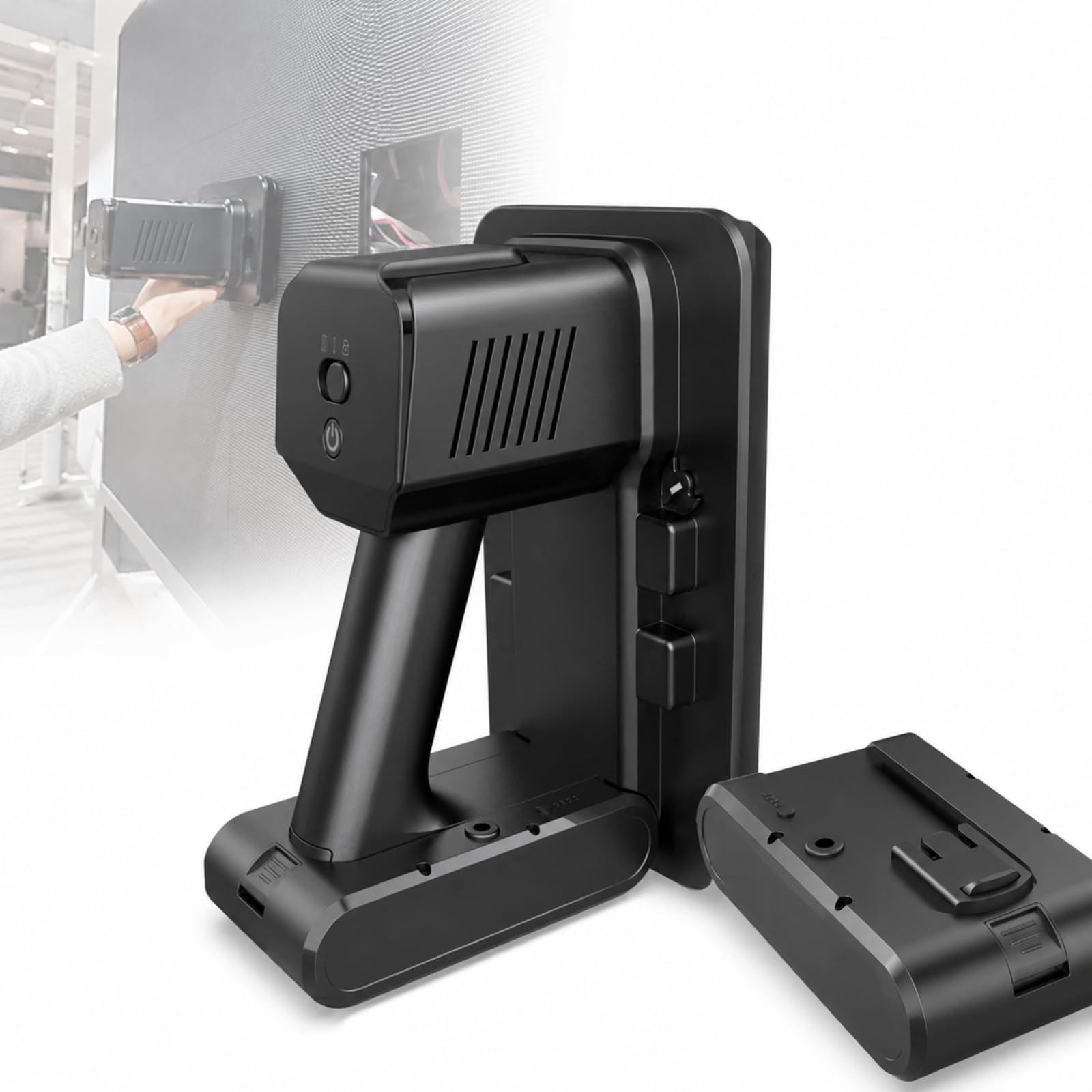 Ventosa De Vacío Eléctrica para Mantenimiento Frontal De Pantallas Led, Ventosa De Vacío Multifuncional para Pantallas Led, Capacidad De Carga De 20 Kg Batería Recargable Extraíble para Paneles