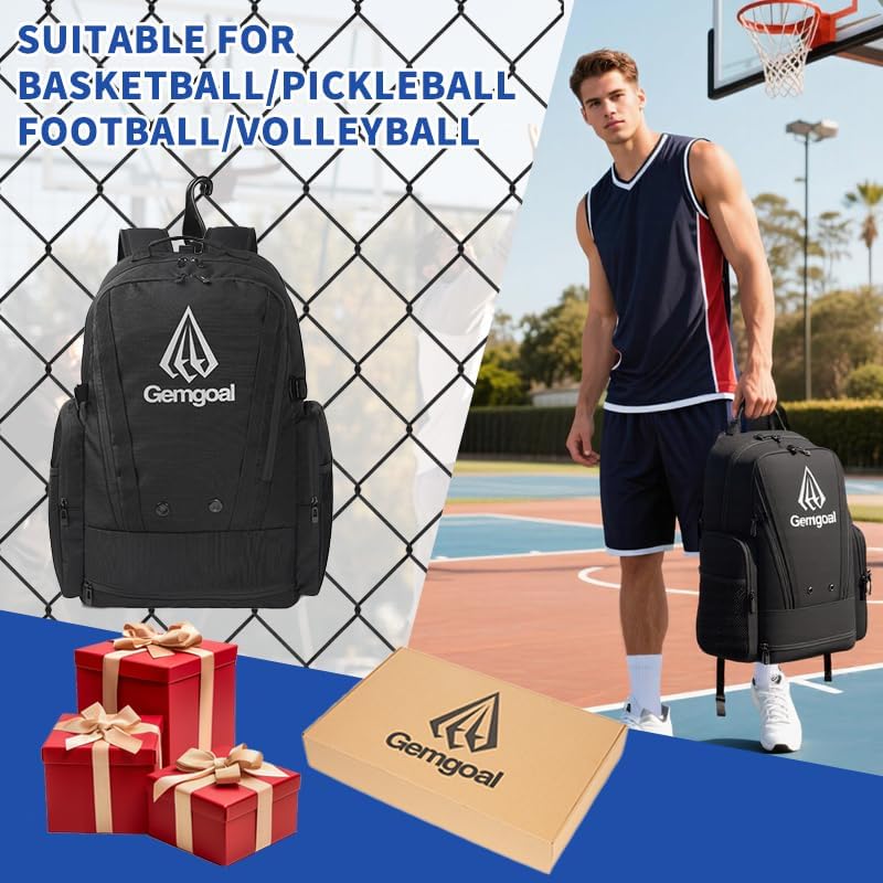Pro 42L Tournament Basketball Bag with Removable Ball Holder,Ventilated Shoe Compartment,Isolated Wet Pocket,Insulated Cooler Pocket,19 Organized Pockets,for Gym,Soccer and MultiSport - Image 8